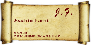 Joachim Fanni névjegykártya