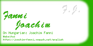 fanni joachim business card